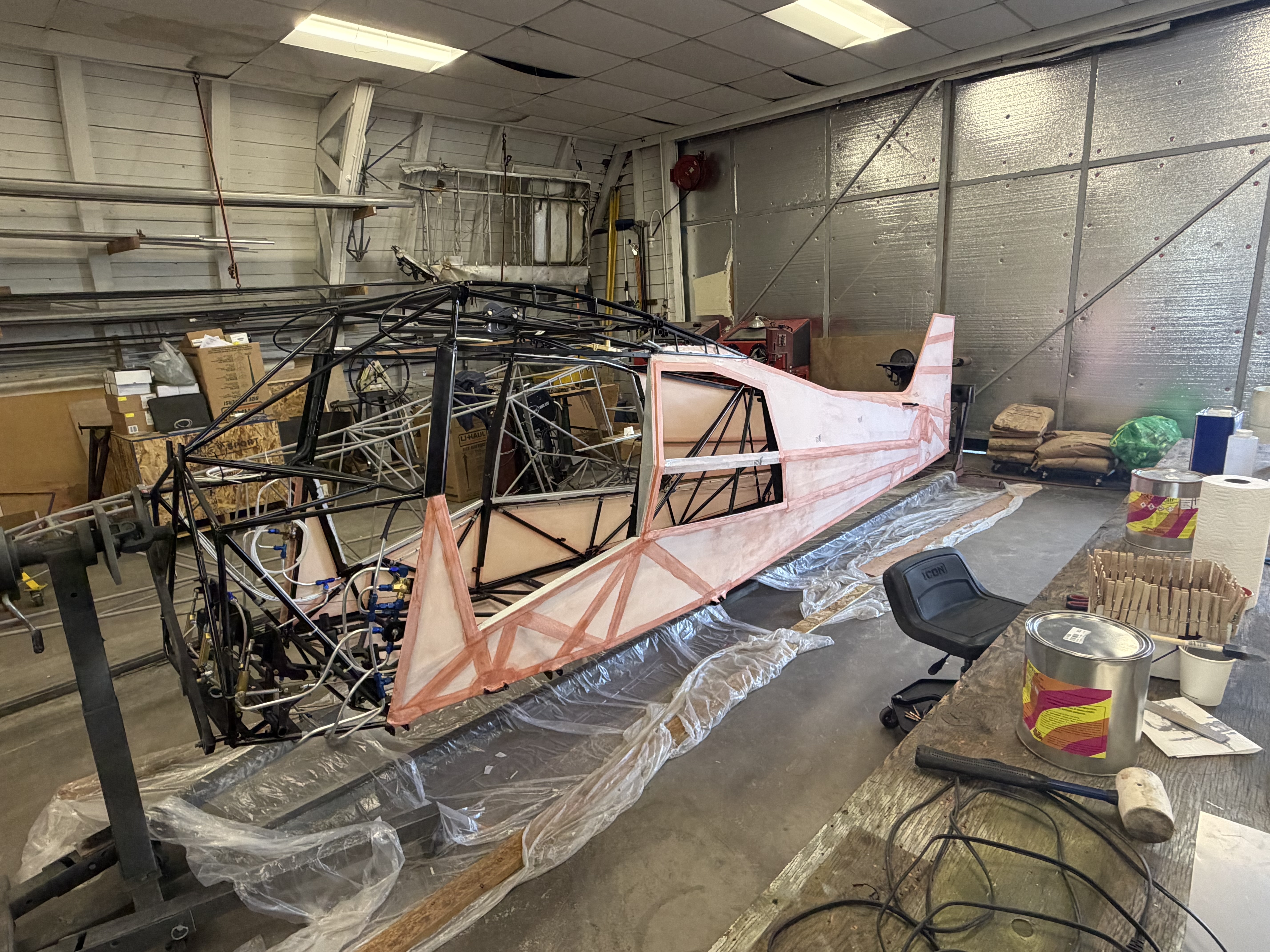 Experimental Super Pacer fuselage — opposite side with cabin opening